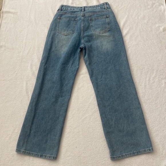 Stylish Blue Wide Leg Jeans - Picture 6 of 6
